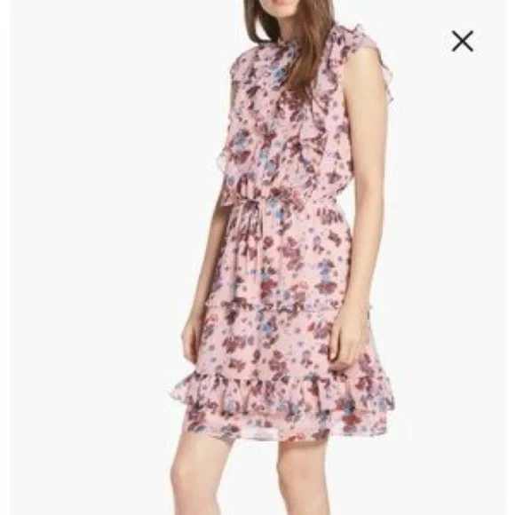 Rebecca Minkoff Pink Floral Dress Size XS - Picture 1 of 8